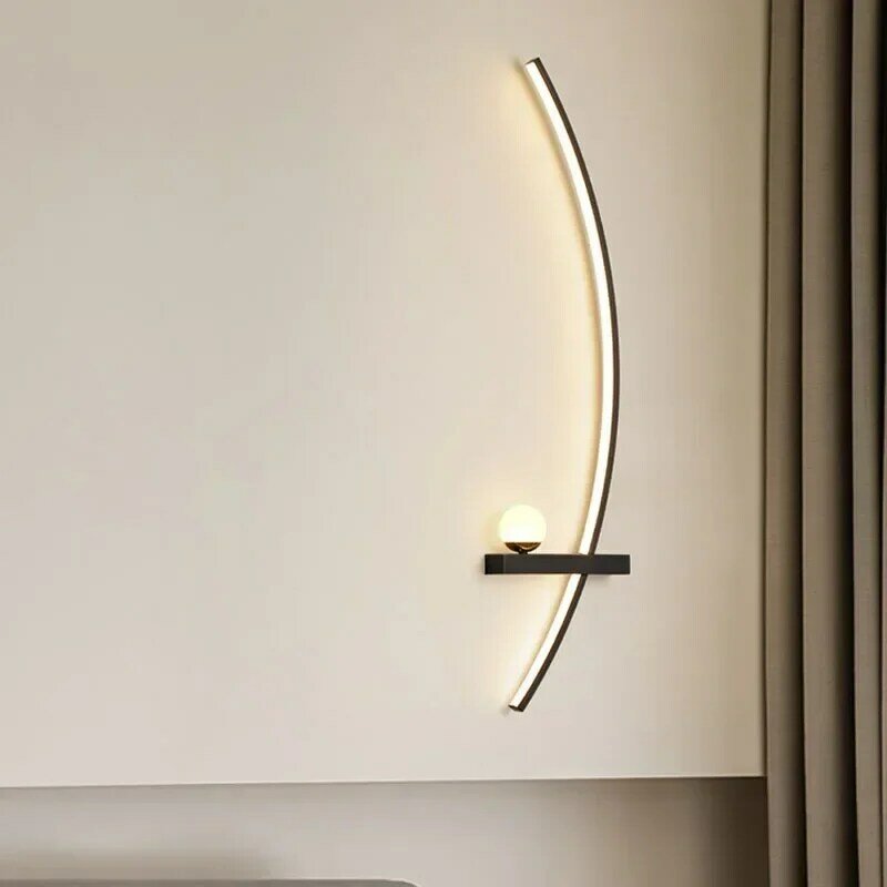 Nordic LED Wall Stripes Lamp, Aplique para Quarto, Cabeceira, Sala de estar, Estudo Escadas, Home Decor, Luminária Interior, Brilho