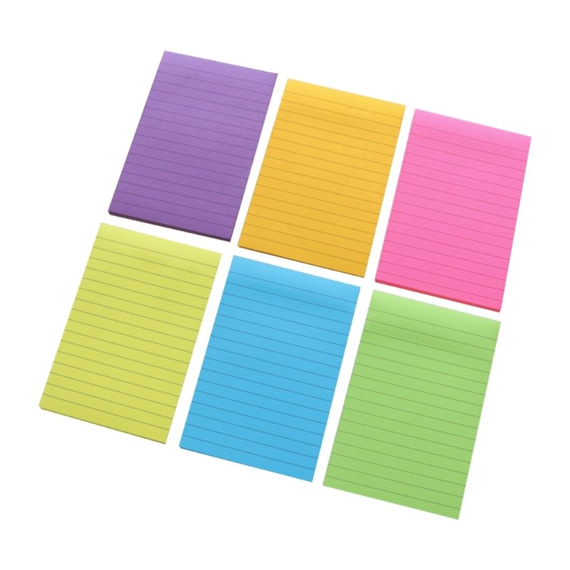 6Pcs Sticky Notes Pads 4x6inch Pocket Memo Pad Papéis notas autoadesivos