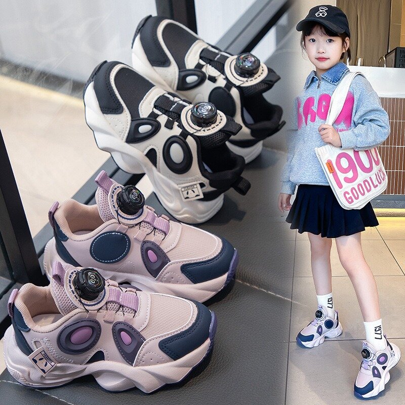 Girls' 2024 Spring and Autumn New Breathable Children's Casual Shoes Fashionable and Versatile Sneakers