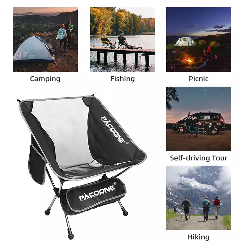 Silla plegable de aluminio ultraligera para viaje, asiento superduro de alta carga para acampar al aire libre, playa, senderismo, Picnic, silla de pesca