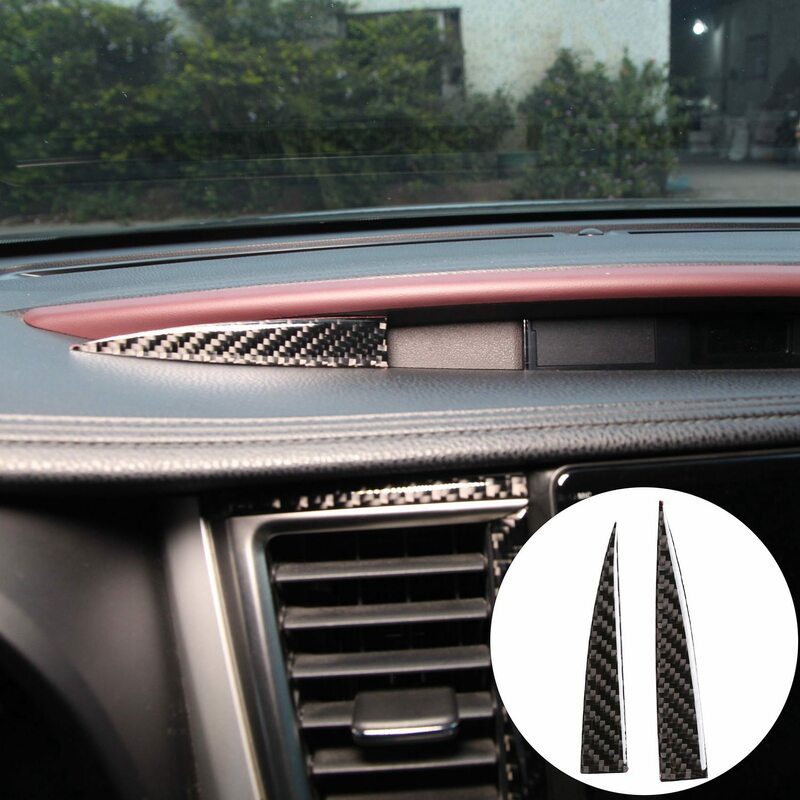 Pegatinas de decoración de pantalla de visualización de Control Central ABS de fibra de carbono, 2 piezas, para Toyota Highlander