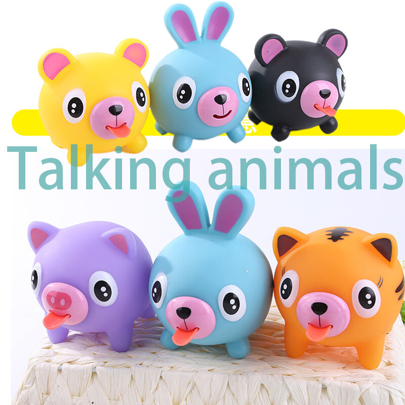 Antistress Fidget Toys Talking Animal Jabber Ball Tongue Out Stress Relieve Soft Ball for Kids Adult Baby Bath Toys regalo per bambini