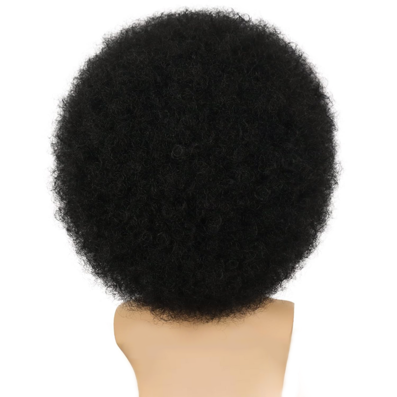 Pluizige Afro Kinkly Krullend Pruiken Synthetische Pruik Voor Zwarte Mannen Natuurlijke Kleur Hoge Temperatuur Fiber Pruik 12Inch