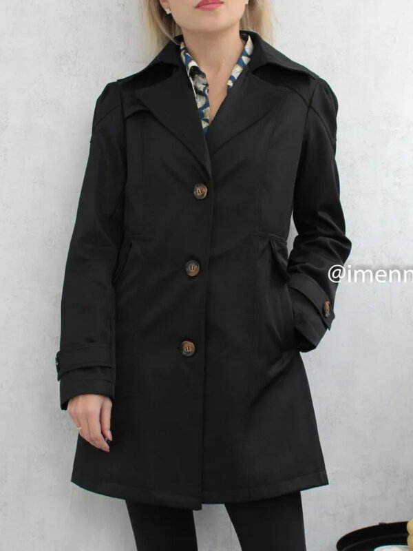 Mantel panjang wanita, jaket penahan angin versi Korea, mantel dan jaket wanita kasual mode baru