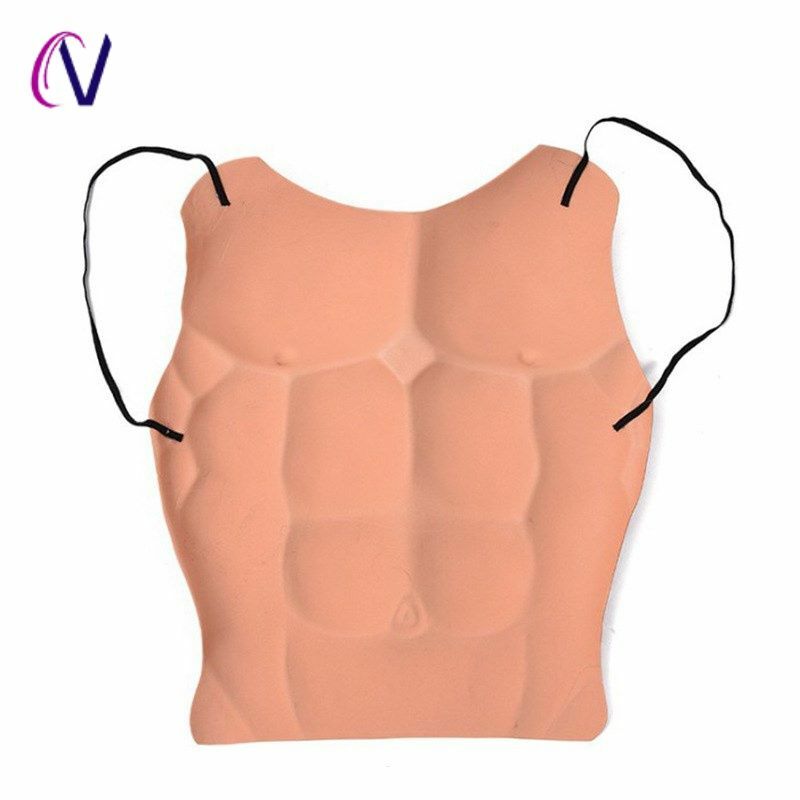 Силиконовые Имитационные Мужские рубашки для мышц груди, косплей, Искусственная Имитация мышц живота, топы через плечо, дешевая корректирующая одежда на Хэллоуин