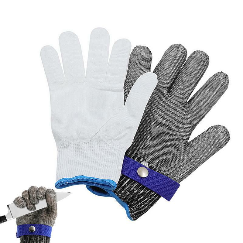 Metal Mesh Safety Work Gloves, Food-Grade, Cut Resistant, Luvas de Cozinha, Higiênico e Confortável
