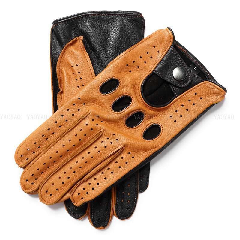 Fashion Accessories Spring Male Genuine Leather Gloves Men Goatskin Unlined Breathable Driving Mittens 2023 New