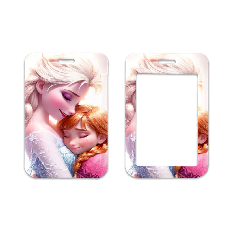 Cordón para llaves de princesa Frozen de Disney, soporte para insignia de identificación, correas para el cuello con llavero, accesorios para teléfono