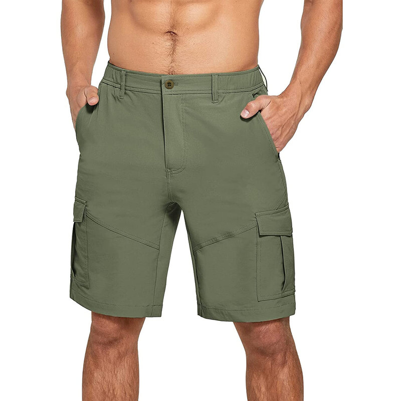 Pantalones cortos de algodón para hombre, Shorts militares, holgados, informales, para trabajo al aire libre, con múltiples bolsillos, para verano, 2022