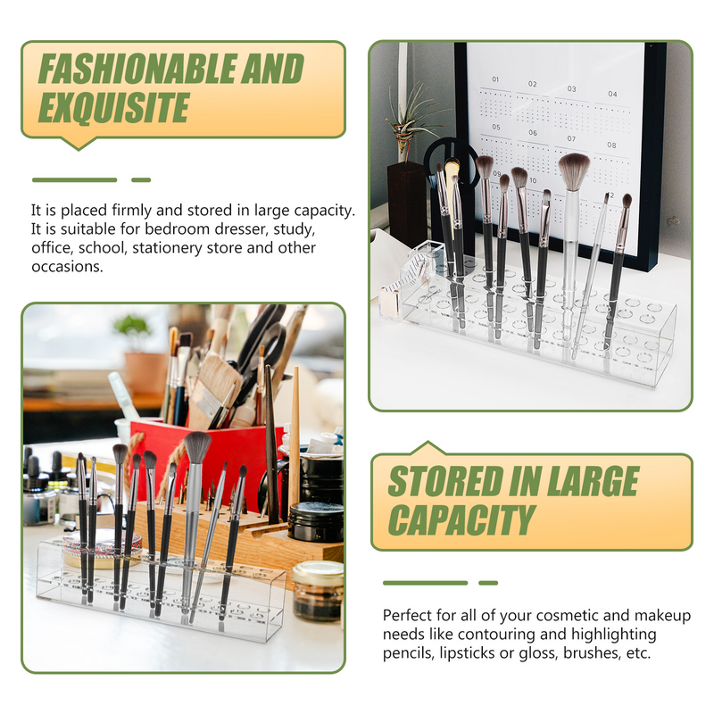 Transparent Dresser Small Vanity Desk Rack Cosmetics Brush Storage for Stationery Stand Nail Brush