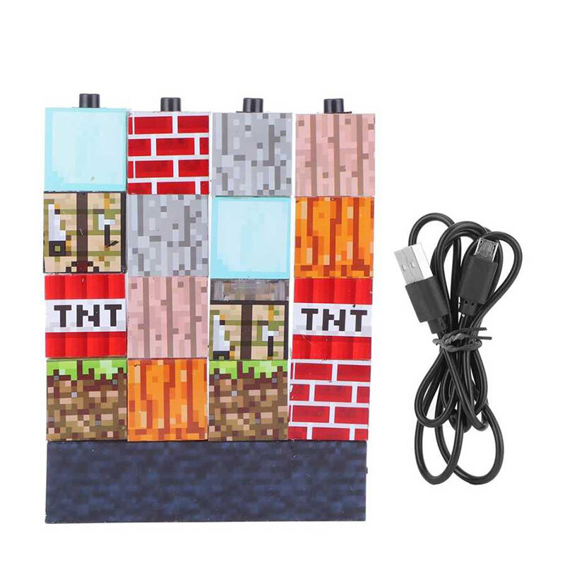 야간 조명 사용자 정의 바느질 램프 USB 전원 장식 빌딩 블록 DIY 스태킹 픽셀 패턴 축제 선물 장식