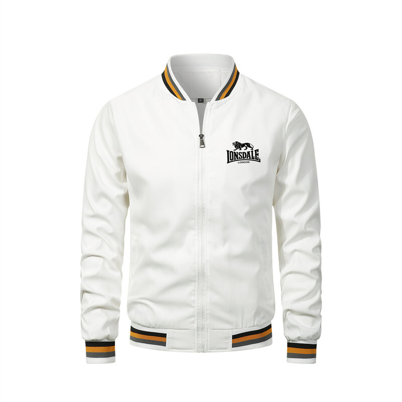 Longsdale 스포츠 코트 의류 스탠드업 칼라 스레드 재킷, 사계절 얇은 섹션 봄버 파일럿 재킷, 남성용 바이커 재킷