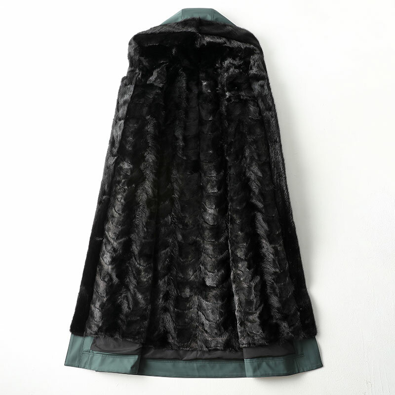 AYUNSUE-모피 파카 밍크 라이너 모피 코트 및 재킷 여성용, 두꺼운, 따뜻한, 긴 후드, 패션, 겨울