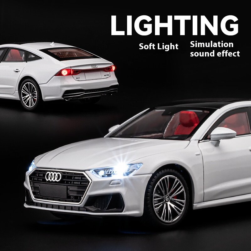 New 1:24 Scale AUDI A7 Limousine Metal Alloy Diecast Model Car Collection Collecting Hobbies Sound & Light Toys For Kids Present