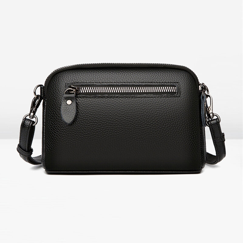 Tas bahu kulit gaya sederhana untuk wanita, dompet tas selempang