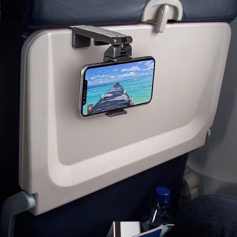 Mini Portabel pesawat pemegang telepon disesuaikan 360 derajat rotasi dipasang untuk perjalanan Handfree meja dinding mobil berdiri