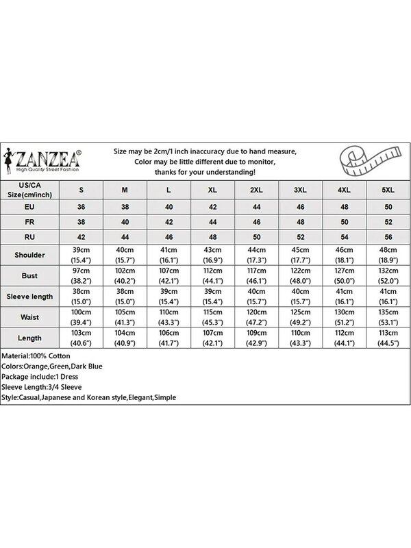 Zanzea 2024ฤดูร้อนสำหรับผู้หญิงชุดเดรสเสื้อเชิ้ตผ้าฝ้ายแขน3/4ชุดเดรสสำหรับสาวออฟฟิศหรูหราเดรสคลุมเข่าคอปกติดกระดุม