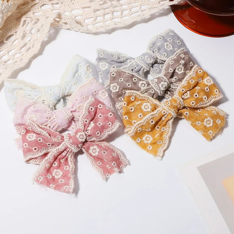 2pcs/set Boutique Hairpins Headwear Barrette Children Sweet Lace Bowknot Hair Clips for Cute Girls Kids Hair Accessories Gifts