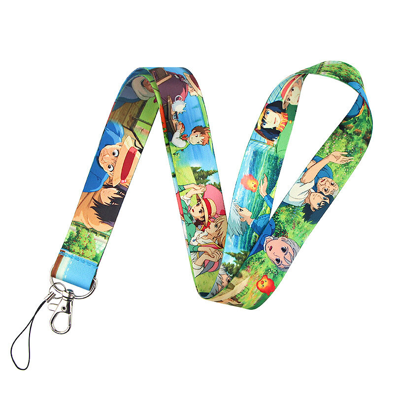 Howl's Moving Castle Keychain Lanyards, ID Badge Holder, Card Pass, Gym, Mobile Phone Badge Holder, Chaveiro Strap, Webbings Fitas