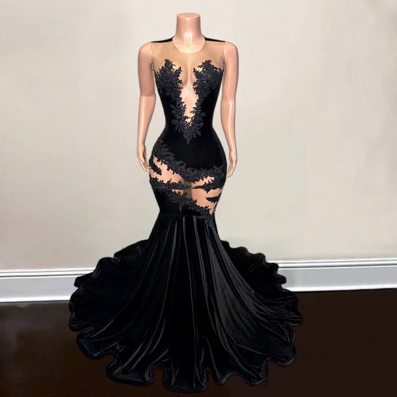 Black off shoulder strapless sexy mermaid evening dress, luxurious dress for formal occasions, dance party dress 2024