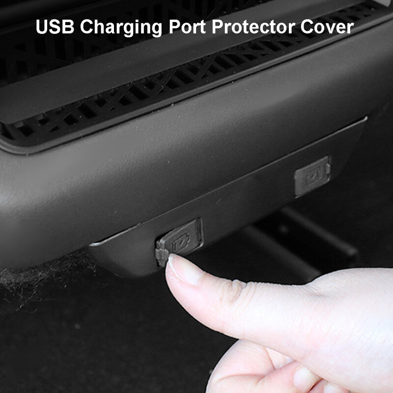 Cubierta protectora para puerto de carga USB, cubierta antipolvo para salida de aire trasera, accesorios para Tesla Model 3 2024