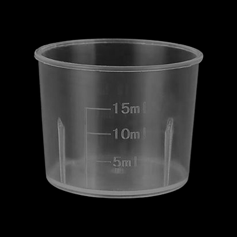 Ruseable Clear Graduated Plastic Mixing Cup Beaker for Kitchen Laboratory 10x