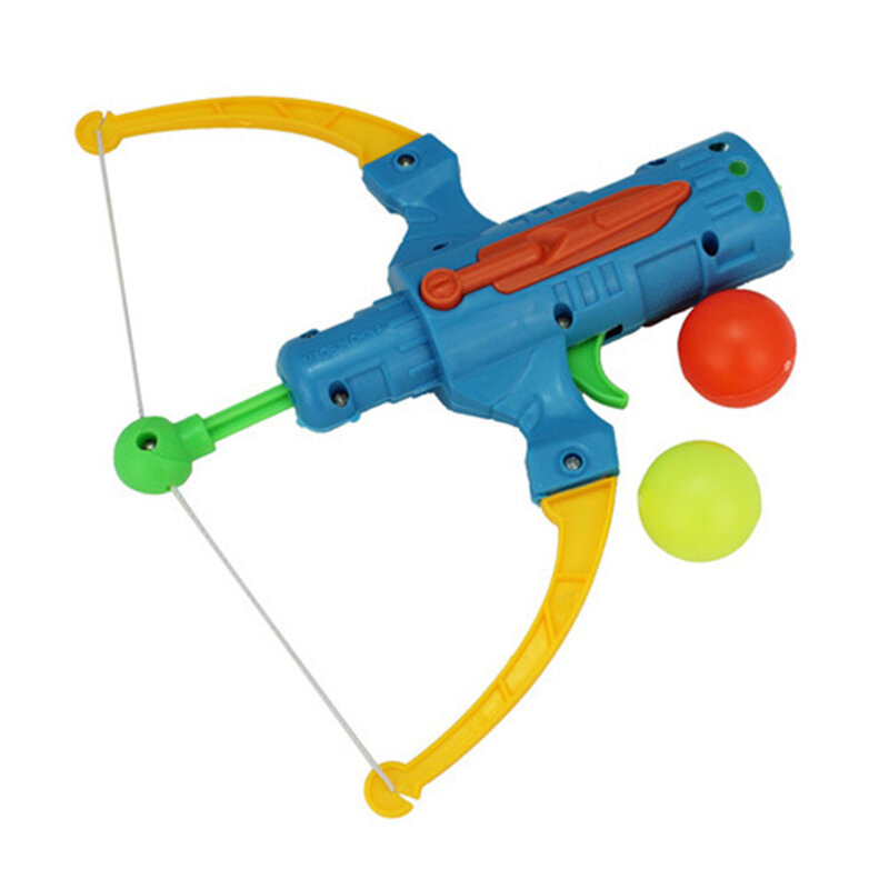 Outdoor-Sport Tischtennis Pistolen Plastik ball Schleuder Spiel zufällige Farbe schießen Spielzeug Pfeil Stil Bogen Bogens chießen für Kinder Geschenk