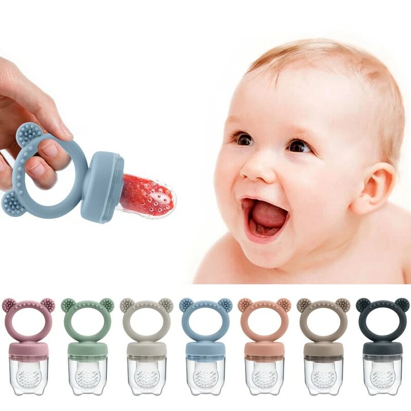 Sucette en silicone avec couvercle pour bébé, jouets TeWindsor pour nouveau-né, fruits frais, nourriture et légumes