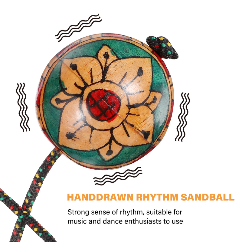Aslatuas bolas rítmicas pintadas a mano, auténtico ritmo Aslatua, agitador africano, agitador Kashaka de madera, instrumento de percusión manual