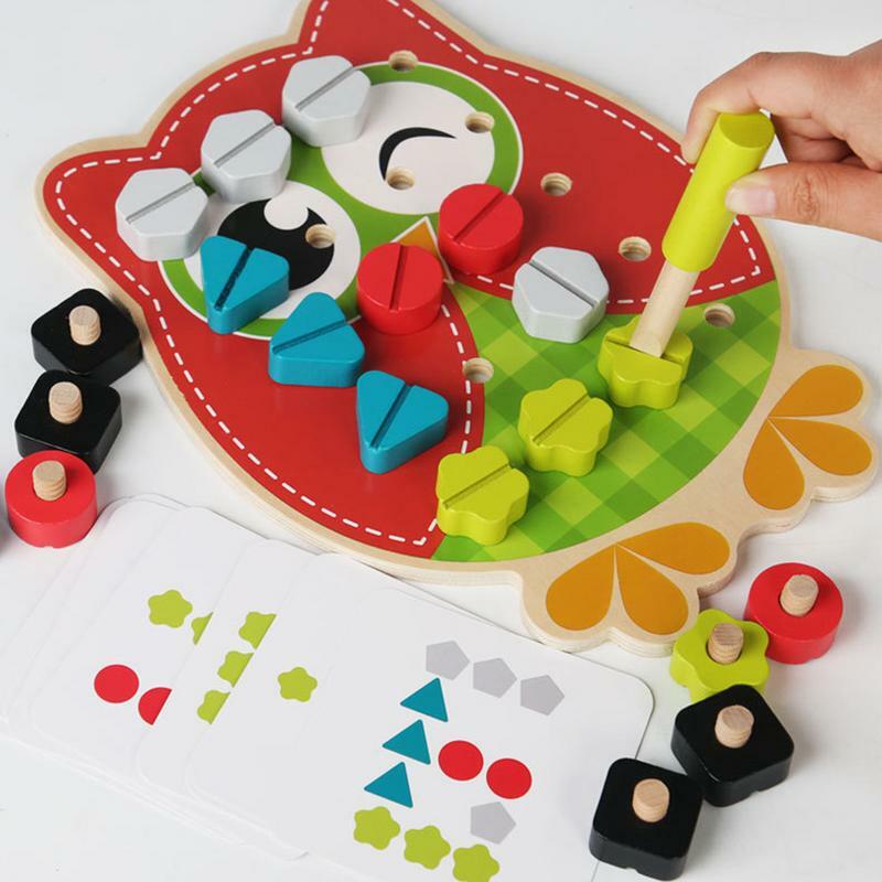 Avvitamento giocattoli per bambini apprendimento educativo vite giocattolo cacciavite Montessori Set di schede per bambini di età compresa tra 3 anni apprendimento educativo