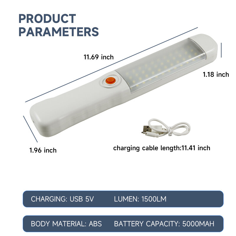 Luz LED de trabajo de alta potencia, linterna recargable por USB, 4 modos, reflector, focos, luces de reparación impermeables, suministros de Camping