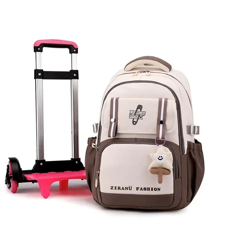 with Wheels Rolling Backpacks for Girls Student Wheeled Backpack Trolley School Bags Travel Trolley Luggage Kids School Backpack