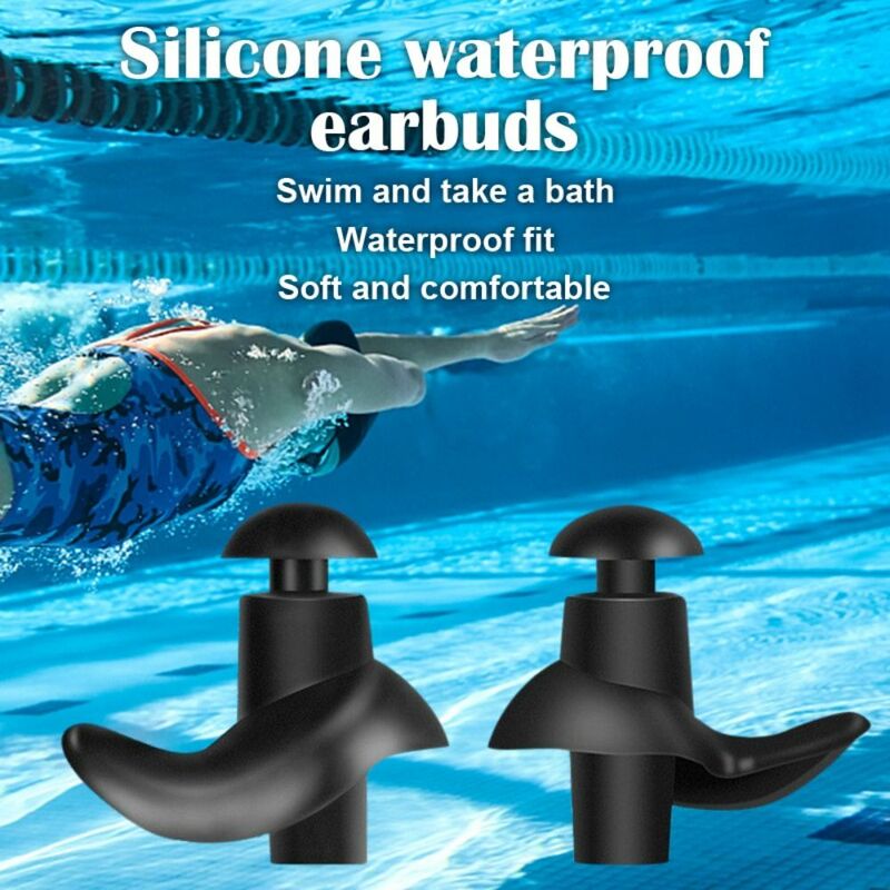 水泳用のスパイラルシリコン耳栓,水泳用具,ギア,シャワー
