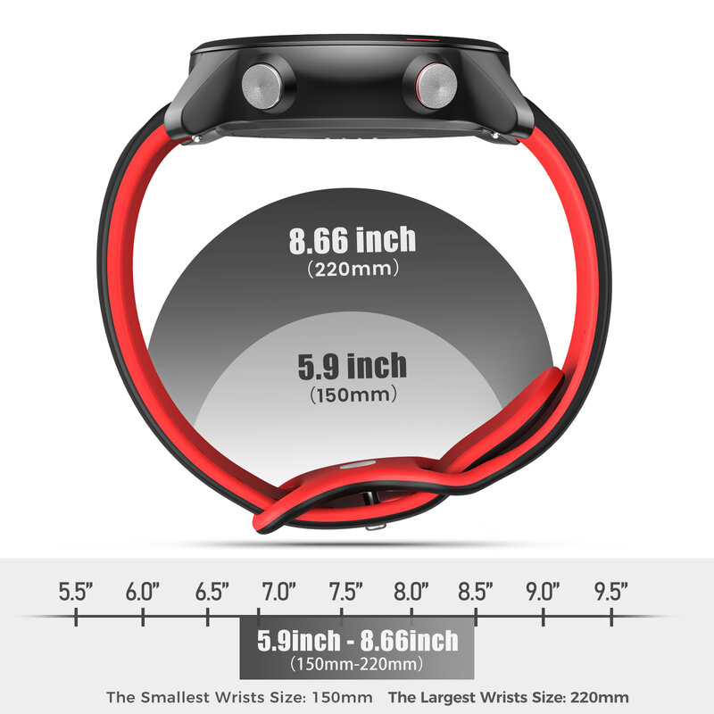 NUOTUO Pulseira de Substituição Silicone, Pulseira, Pulseiras para Samsung Galaxy Watch 3, 4, 6, Garmin Venu, Vivioactive 3, 20mm