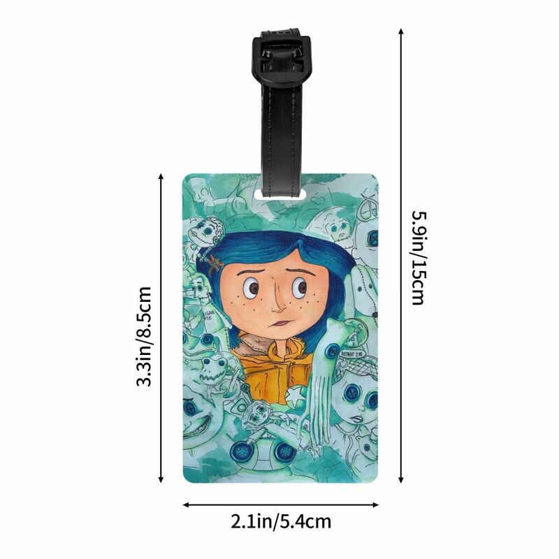 Custom Horror Halloween Movie Coraline Luggage Tags for Suitcases Funny Baggage Tags Privacy Cover ID Label