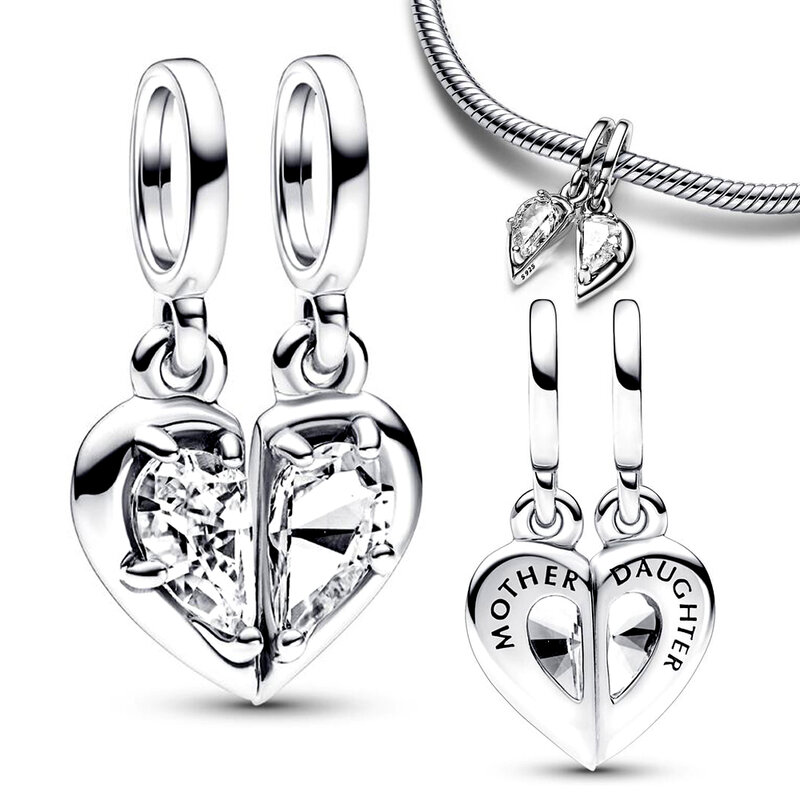 Originele Splittable Moeder & Dochter Dangle Charm Fit Pandora Armband Vrouwen Speciale Verrassing 925 Sterling Zilveren Sieraden Gift