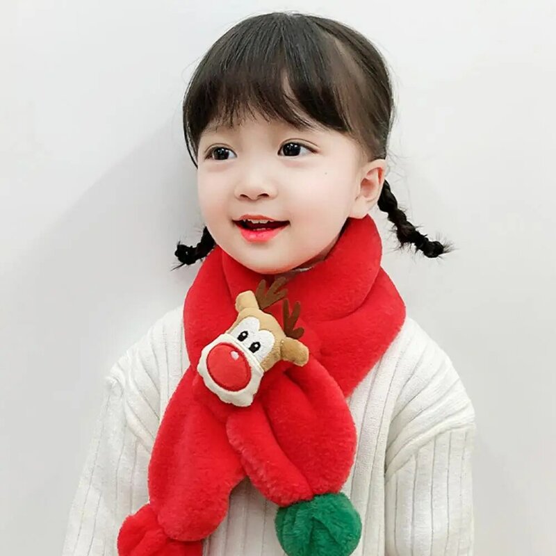 Attractive Baby Scarf Comfortable Winter Warm Scarf Plush Cartoon Elk Boys Girl Scarf Baby Clothing Accessories Christmas Gifts