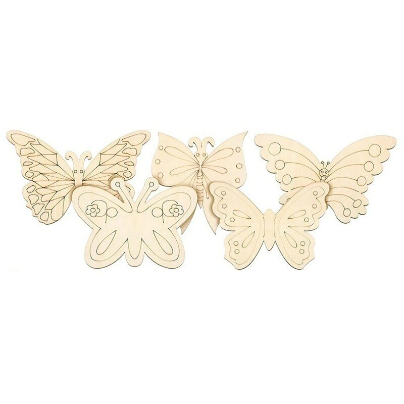 25 Pieces Wooden Butterfly Crafts Unfinished Wooden Butterfly Blank Butterfly Wooden Paint Crafts For Kids Painting
