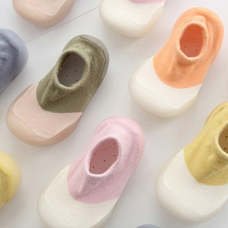 Baby First Shoes Toddler Walker Infant Boys Girls Kids Rubber Soft Sole Floor Barefoot Casual Shoes Knit Booties Anti-Slip Socks
