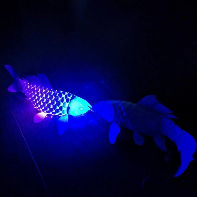 다채로운 LED 플라잉 물고기 랜턴, USB 작동 종이 잉어 랜턴, 홈 오피스 장식, 조정 가능