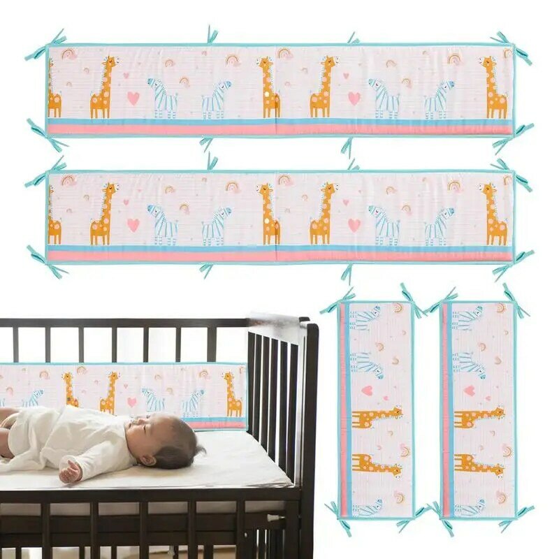 Baby Wieg Bumpers 4 Stuks Baby Bed Rail Verhoogde Anti Botsing Guard Rail Peuters Bed Side Soft Rail Bed