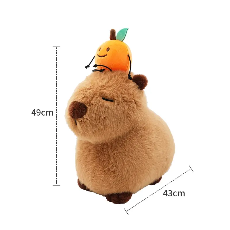 MINISO Capybara Series Sitting Headgear Doll Cute Capybara Plush Doll Sofa Decoration Pillow Children's Toy Birthday Gift