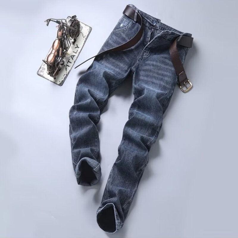 Pantalones vaqueros informales holgados para hombre, ropa de tendencia japonesa, rectos que combinan con todo, Otoño e Invierno