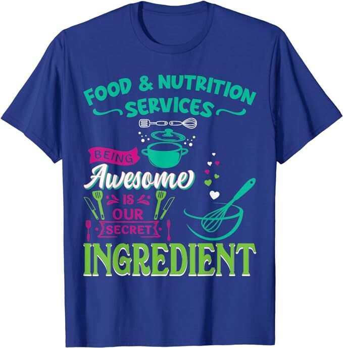 Food & Nutrition Services Being Awesome Lunch Lady T-Shirt Women's Fashion Lunch Ladies Tee Top Mother's Day Mama Aunt Cool Gift