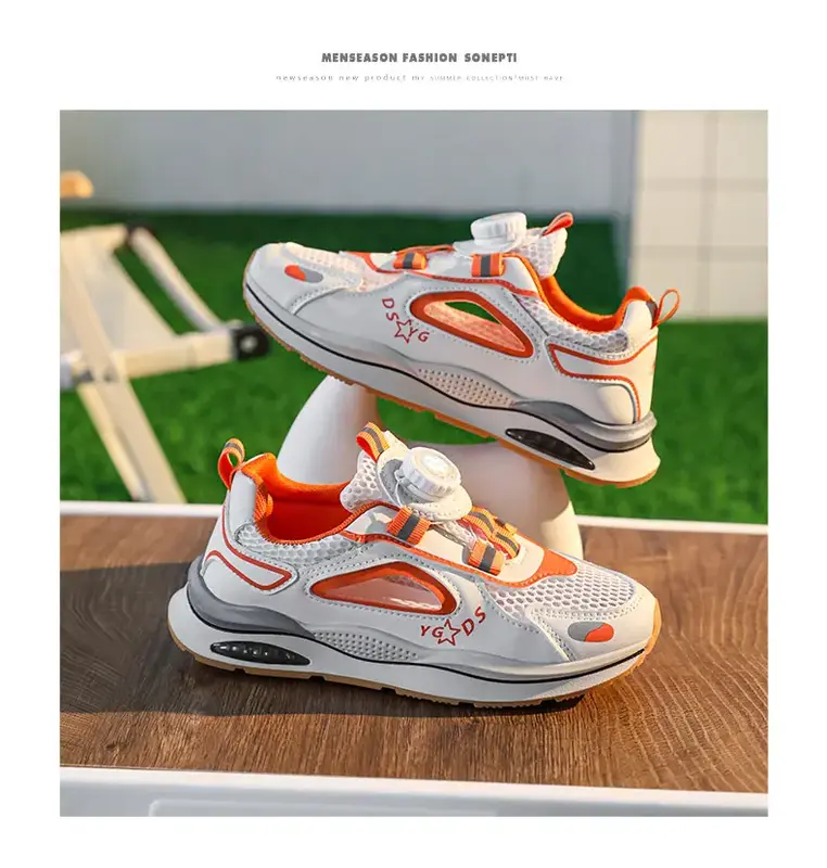 2024Hildren Sports Shoes Hollow Out Outdoor Casual Sneakers Lightweight Mesh Running Shoes Comfortable Kids Tennis Shoes for Boy