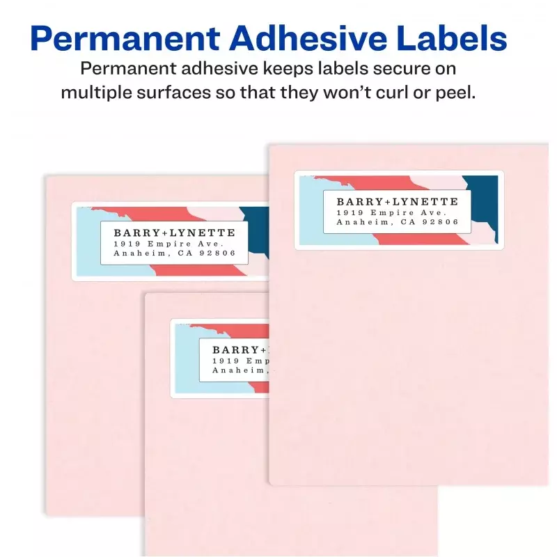 Avery Adress etiketten, weiß, 1 "x 2-1/2", Laser, 5/8 Etiketten (2,494) lb.