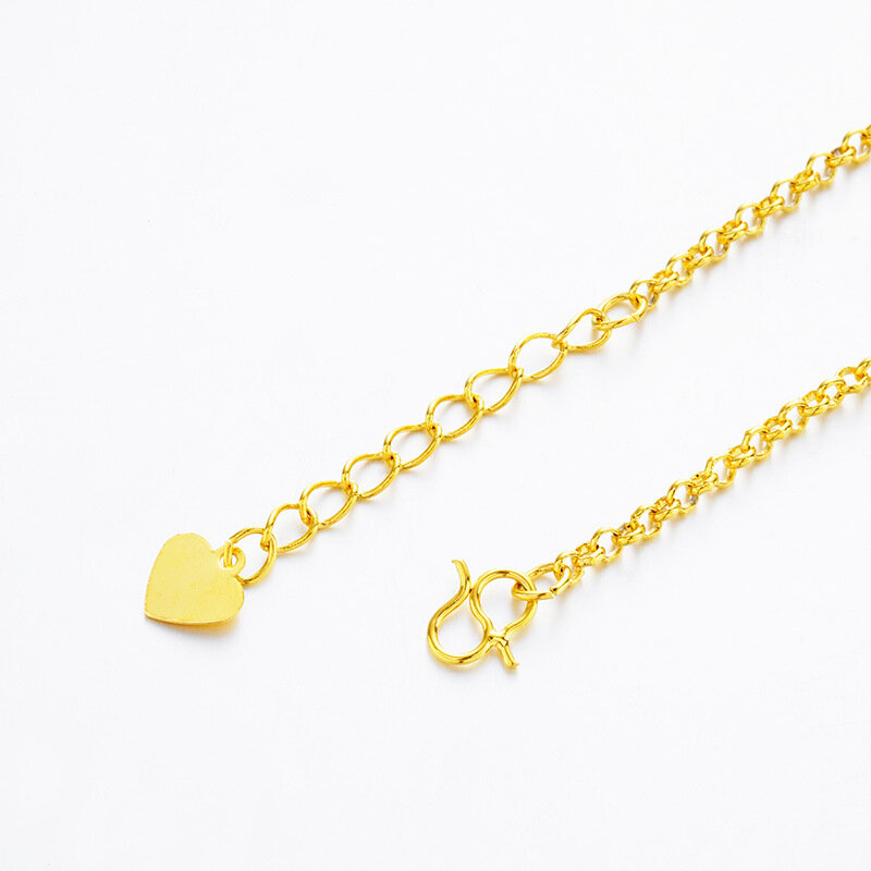 UMQ-Tornozeleira com pingente de coração para mulheres e meninas, imitação 18K Real Gold Gift, Sweet Cut Style Jewelry, 100% 999, 26cm, frete grátis