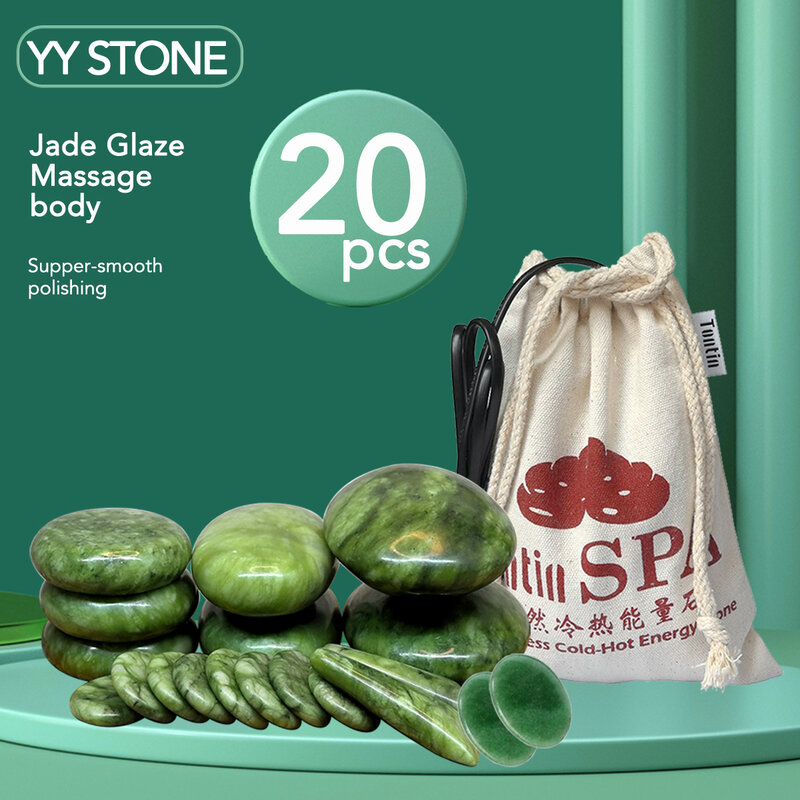 Tontin Jade glaze therapy hot stone massage Set massager back massageador Health Care stones for massage spine basalt stone spa