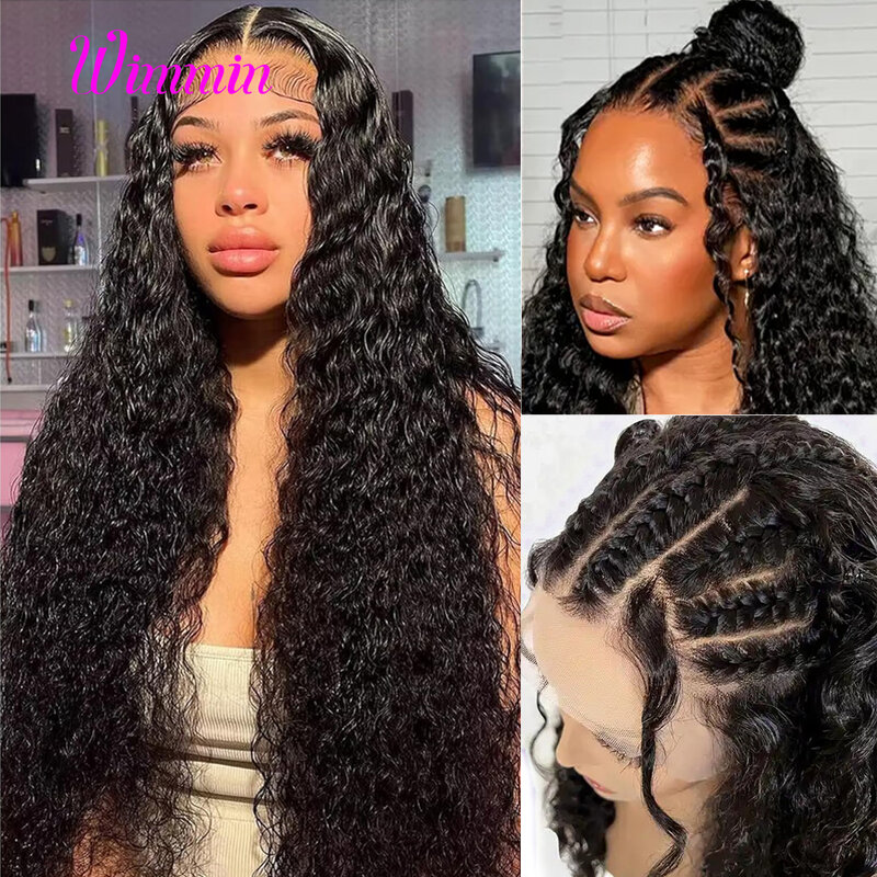 13x6 HD Lace Frontal Wig Water Wave HD Lace Front Wig 13x6 Human Hair 250 Density 13x4 Full Frontal Wigs Curly Human Hair Wigs