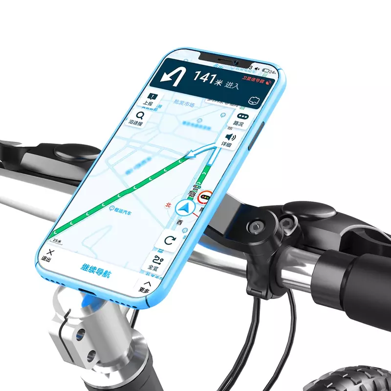 Soporte de teléfono para motocicleta y bicicleta, accesorio de seguridad con bloqueo cuádruple, giratorio de 360 °, navegación